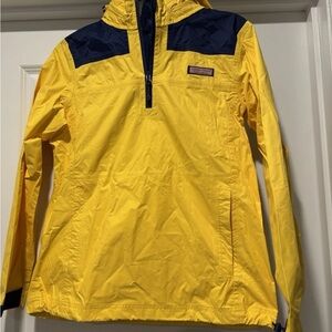 Vineyard Vines Women’s XXSmall Yellow And Blue Pullover Wind Breaker